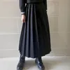 Юбки JK Однородная длинная юбка Японский плохой ступенчатый плиссированный короткие средние карманы регулировки кнопки позиционирования линии