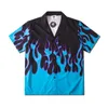 Blue Flame Printed Hawaiian Shirts Men Summer Short Sleeve Beach Casual Holiday Couple Streetwear Hip Hop Harajuku Tops 210721