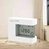 Electronic Square LCD Calendar Alarm Clock Digital Desk Watch White with Home Thermometer & Count Down Timer Battery Operated 211111