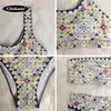 Summer Sexy Tribal Print Tube Top One ramię plażę bikini set damski push upnie kostium kąpielowy żeńskie garnitury kąpielowe