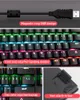 K7 Punk Mechanical Keyboard USB Wired Green Axis 87 Key Colorful Light Game Office Computer Mechanical Keyboard286O