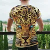 Magliette da uomo Magliette da uomo T-shirt stampata in 3D stile estivo con stampa animalier Casual Hip-hopcasualT-shirt oversize