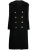 Mezclas de lana para mujer Abrigos de otoño invierno 2022 Abrigo de solapa grande negro clásico Elegante Fajas traseras con doble botonadura Prendas de abrigo rectas plisadas