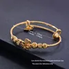 Pulseira 4pcs 24k Bulbões de cores de ouro árabe africanas para baby Bracelet Children Jewelry Born Bracelets românticos fofos Presentes246m