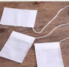 60 x 80mm Trämassa Filter Paper Disposable Tea Strainer Filters Väska Single Drawstring Heal Seal Tea Bag