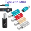 Typ-C-zu-MIDI-Adapter. Anschlüsse für Mobiltelefon- und Tablet-Anschluss-Instrumentenadapter