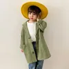 Frühling Japan-Stil Unisex einfarbig Baumwolle langer Trench Jungen und Mädchen weiche lose Jacken Mäntel 210708