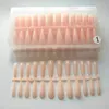 240pcs box Natural False Acrylic Nail Tips Full Cover Tips French Sharp Coffin Ballerina Fake Nails UV Gel Manicure Tools