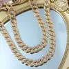 Kettingen Punk Iced Out Crystal Cubaanse Link Chain Kettingen Voor Vrouwen Mannen Goud Zilver Kleur Chunky Choker Mode Hip Hop Jewelry316N