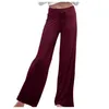 Kvinnors byxor Capris Kancoold Casual Loose Solid Color Yoga Sport Långt brett Ben Pantalon Pour Femme Byxor