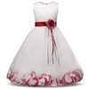 Çiçek Kız Bebek Gelinlik Peri Yaprakları Çocuk Giyim Kız Parti Elbise Çocuk Giyim Fantezi Genç Kız Elbise 4 6 8 10 T Q0716
