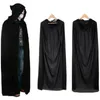 L size 140cm for adult Unisex Kids Hooded Cape Halloween Costume Knight Cloak Black Man Women Full Length Hooded Cloaks Cape Coats Vampire