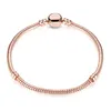 1 stks Drop Shipping Rose Gold Armbanden Dames Snake Chain Charm Beads voor Pandora Bangle Bracelet FTival Gift B018