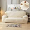 Velvet Sofa Cover for Living Room Cushion Thick Stretch Plush Solid Soft Slipcovers Elastic Sectional Couch 211207