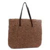 Women Summer Beach Vintage Handmade Knitted Straw Rattan Bag Large Shoulder Bags Boho Woven Handbag Tote Bolso Playa G220210282V