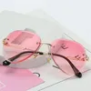Güneş Gözlüğü Coolsir Çerçevesiz Kadın Marka Tasarımcısı Güneş Gözlükleri Degrade Tonları Kesme Lens Bayanlar Çerçevesiz Metal Gözlük UV400