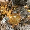 6 CM Gül Altın Noel Ağacı Topları Plastik Temizle Topu Süsleme Dekorasyon Xmas Dekor için Natal Navidad 2022 Yıl 24 Pack 211021