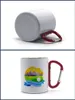 Tasse à café de voyage en acier inoxydable avec sublimation de 10 oz avec mousqueton à anneau en D comme poignée pour la randonnée en camping en plein air