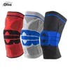 1Pcs Sports Knee Pads Silicone Spring Brace Strap Patella Medial Support Strong Meniscus Compression Protection Running Pads Q0913