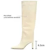 ALLBITEFO size 33-43 Lizard texture women high heel boots thin heel fashion party shoes women knee high boots riding boots 210611