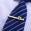 Clip Clips för män Rose Gold Pins Mens Gifts Tie Bar Högkvalitativ Rhinestone Groom Bröllopsmöte Gentleman Qiqiwu