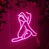 その他の照明電球チューブカスタムネオンサインセクシーな女性ガールルーム装飾ベッドルームの壁の女性ボディ壁画ACR8146866のためのライト
