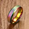 Bröllopsringar kvinnor 4 färger mode 6mm band ring kvalitet rostfritt stål med guld/svart/blå/multicolor pläterad engagemang