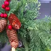 Decoratieve bloemen kransen kerstboom mini kunstmatige rode bodem gekleurde lichten decoraties led-sparren