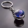 Party Favor 12 Constellation Luminous Keychain Glass Ball Pendant Zodiac Keychains Glow In The Dark Key Chain Holder Men Women Birthday Gift