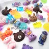 Nail Art Decorations 3D Charms Kawaii Set Gullig Bear Candy Resin Acrylic Tips Glitter Rhinestones Dekoration i lådan