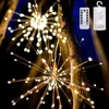 Strängar 200LEDS 3D Firework LED String Star Party Decoration Night Light Colorful Bombillas Retro Lampara Ampoule Christmas Home Decorled St St