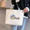 Fashion cartoon lady shopping bag, high quality canvas, women's handbag, large capacity shoulder bags, a variety of patterns to choose from