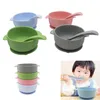 Spädbarnsilikonskålsked Set Baby Feeding Solid Color Waterproof Children Silicone Cutlery Sug Cup Maternal Infant Products Zyy724