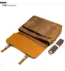 Vintage Crazy Horse Genuine Leather MenLeather Messenger Bag Men Laptop Väska Tote Handväska Male Crossbody Bag Sling