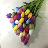 12 pz vero tocco dell'unità di elaborazione mini tulipano fiore fiori di nozze bouquet di fiori di seta artificiale per la decorazione domestica del partito regalo Y200104