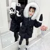 Down casaco inverno jaqueta meninas crianças espessura de algodão crianças acolchoadas 2021WT037