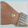 Link, Jewelrylink, Chain Trendy World Of Map Bracelets Gold Color Link Hand Bracelet Traveler Gift Friendship Bangle Femme Drop Delivery 202