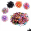 Hair Aessories Baby, Kids & Maternity 500Pcs/Box Cute Girls Colorf Disposable Rubber Bands Gum For Ponytail Holder Baby Elastic Drop Deliver