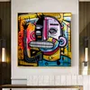 Graffiti Street Joachim Abstract Colorful Oil Painting on Canvas Poster and Prints Cuadros Wall Art Picture for Living Room