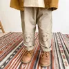 Jesień Dzieci Casual Knee Patch Bawełniane Spodnie Chłopcy i Dziewczyny Drukowanie Luźne spodnie 210708