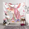 Tapestries Plant Leaf Unicorns Wall Tapestry Hanging Fabric Sandy Large Beach Towel Throw Rug Blanket Hippie Carpets Room Decor