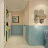 12 Adet / takım 3D Büyük Altıgen Ayna Duvar Çıkartmaları Restoran Koridor Kendinden Yapışkanlı Seramik Karo Banyo Dekoratif Ayna Çıkartmalar 211124