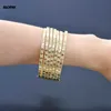 Großhandel 7 Stück Armreifen-Sets Gold Geometrisches Desgin Marokkanischer Schmuck Armreifen für Frauen Layered Hand Armreif Armbänder Q0719