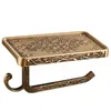 Toilet Paper Holders Antique Bronze Carving Roll Rack Bathroom Mounted Shelves With Shelf Holder Phone Wall W7B2