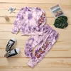 kids Clothing Sets girls Tie dye outfits children Butterfly Tops+pants 2pcs/sets Spring Autumn fashion Boutique baby Clothes