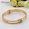 Letter "forever Love" Double Heart Charms Bangle Jewelry Resin Green Bangles & Bracelets Women Couple Crystal Cuff Bangle K102-1 Q0717