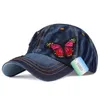 [yarbuu] العلامة التجارية قبعة بيسبول المرأة عارضة snapback قبعة ل فراشة موضة جديدة الصلبة الجينز قبعات الصيف الشمس سيدة الدينيم كاب 210311