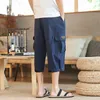 Nya sommarhorts shorts Multi Pocket Summer Loose Zipper Breeches Khaki Gray Plus Size Short Pant Casual Cotton Black Long Mens T200718