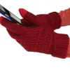 Julklapp cc stickning pekskärm handske kapacitiva kvinnor vinter varm ull handskar antiskid stickade telefoner utomhus