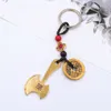 Key Rings Pure Brass Keychain Gourd Coin Car Pendant Pi Xiu Guan Gong Purse Ring Ring Hanger Lucky Key Chain Best Gift